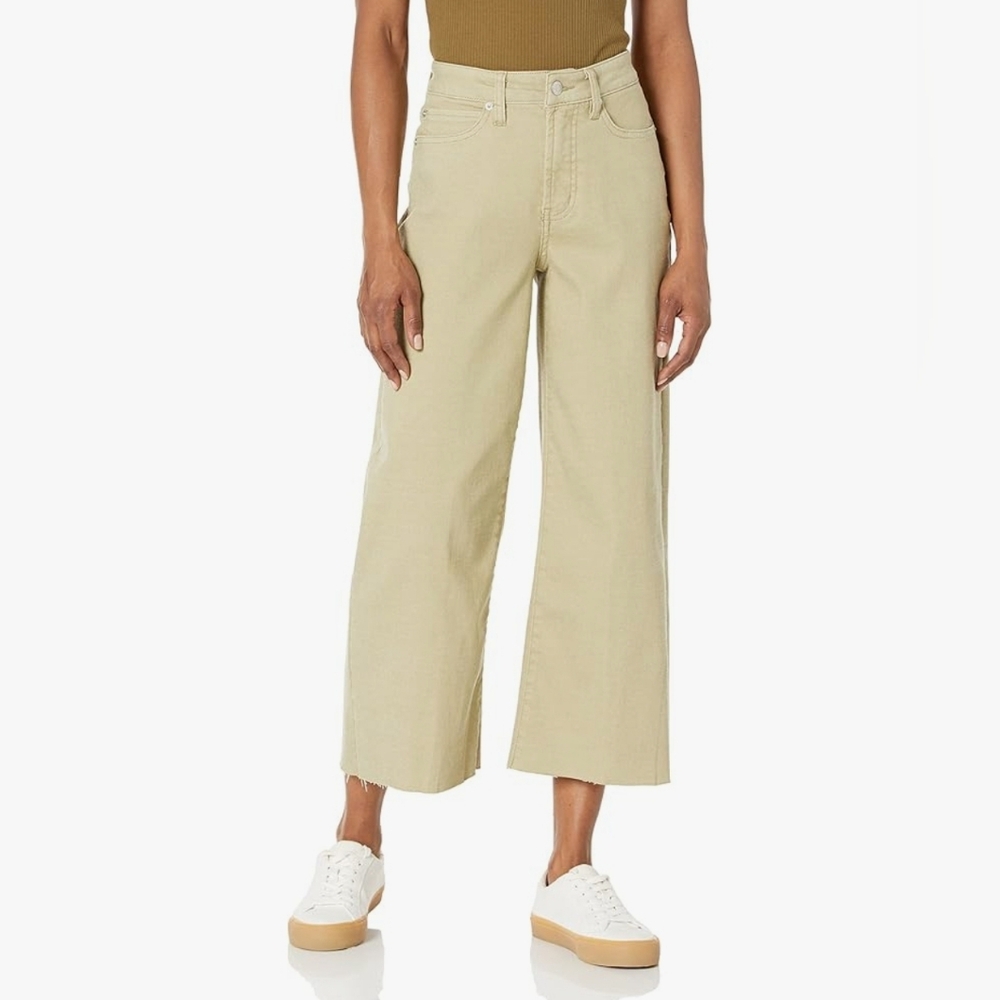 OAT NY | cream high-rise wide leg raw hem jeans